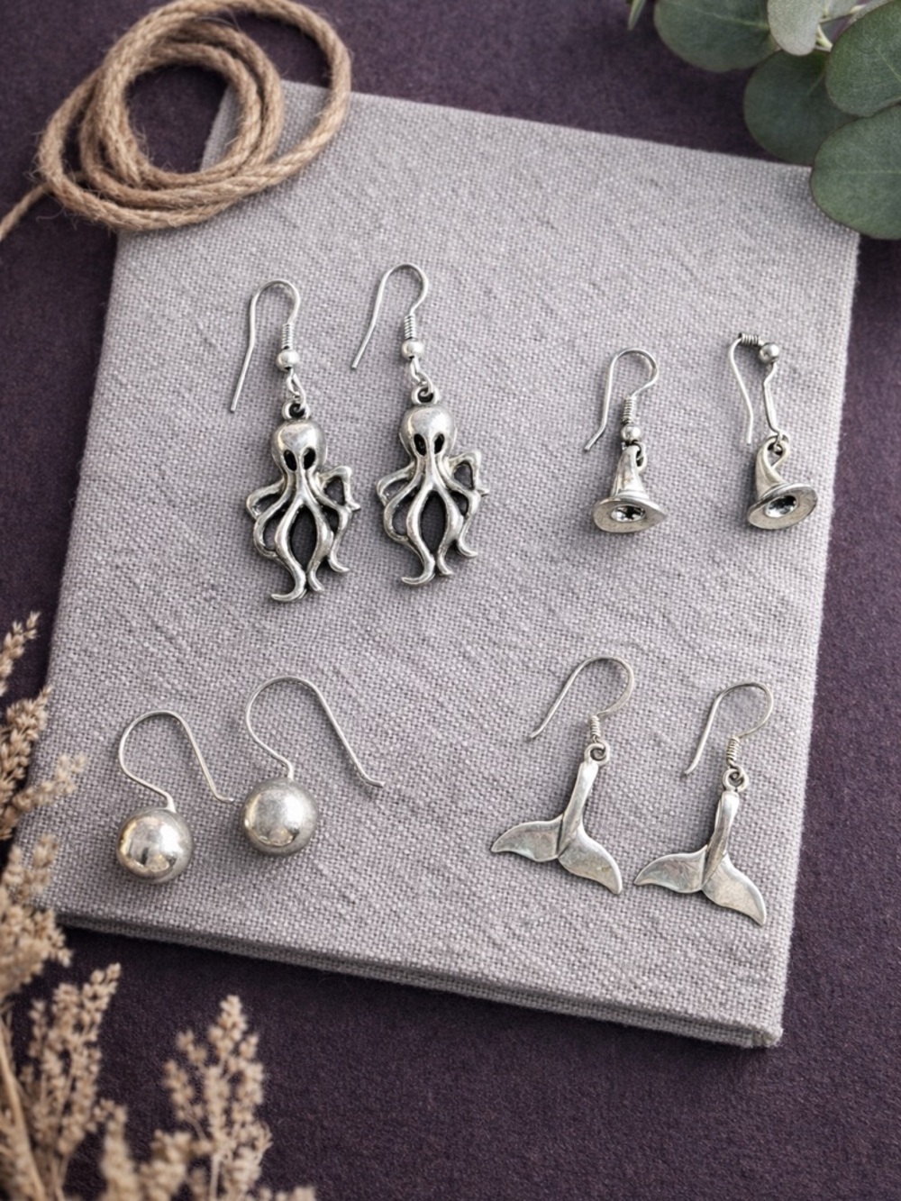 Silver Drop Earrings - Nautical Silver Dangle